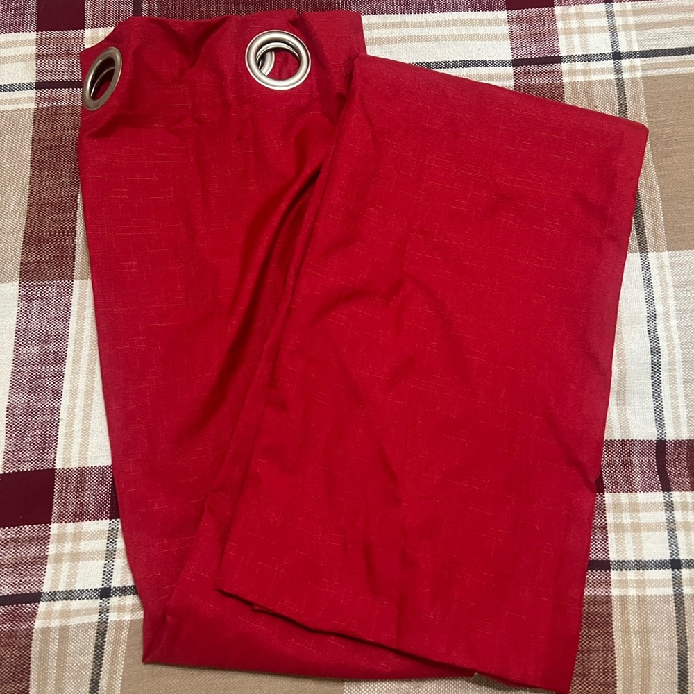 Red grommet curtains
